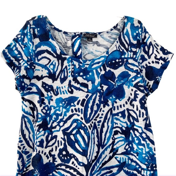 Lucky Brand Women's Batik Garden Dress Blue Floral Size Small - Picture 5 of 10